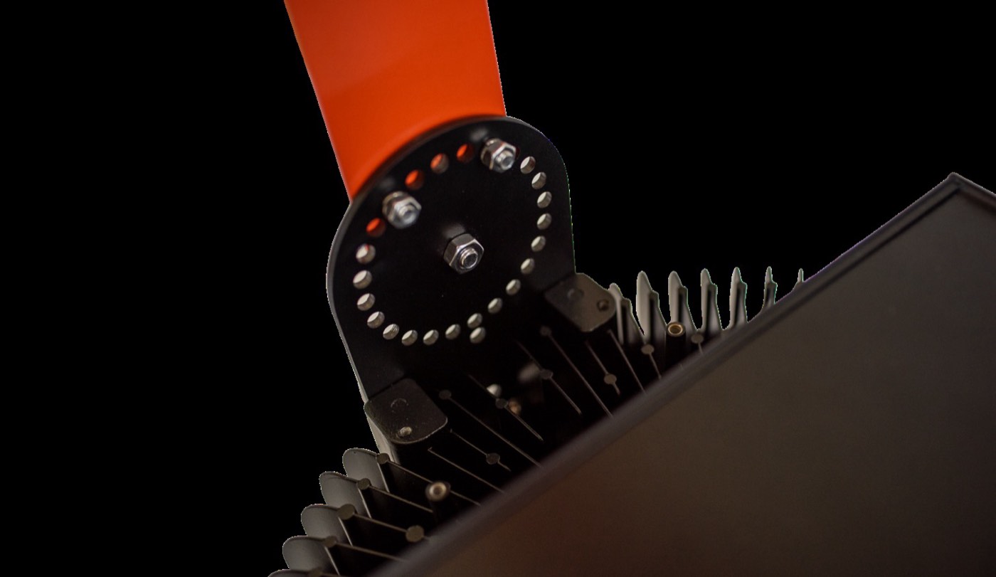 Close-up of sensor and heat sink