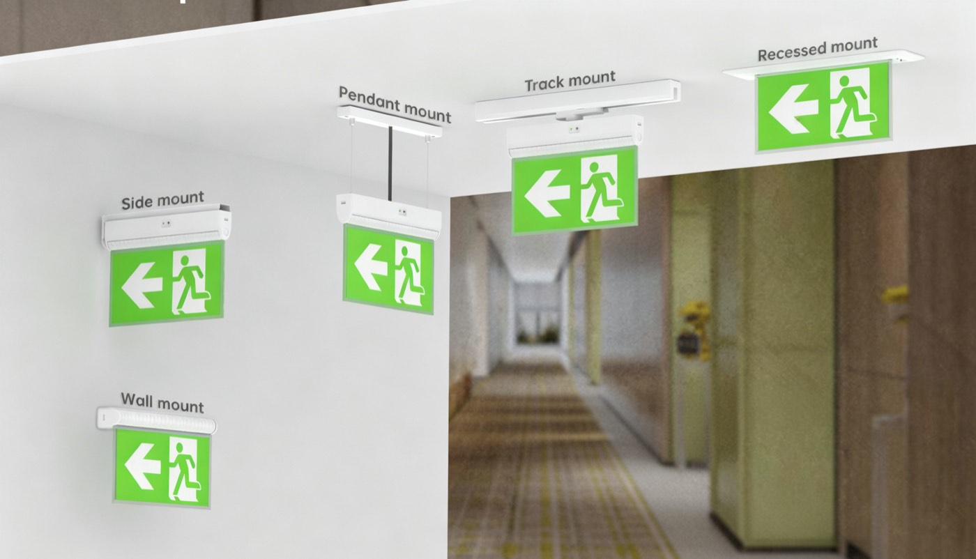 Mounting versions of the Series 19 exit sign luminaires